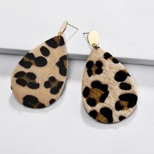 Leopard PU Leather Earring